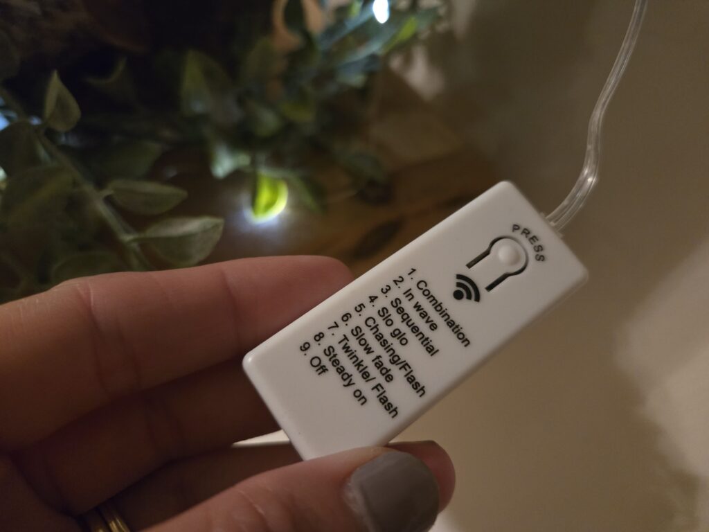 Rechargeable Fairy Lights battery pack in hand