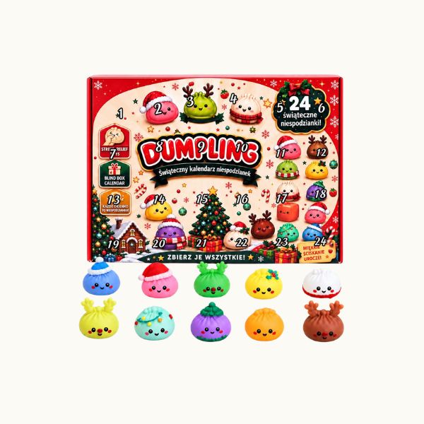 Christmas Dumpling Advent Calendar 2026, Desk Decor, 24 Mini Squeeze Toys Advent Calendar Squishy Party Favors for Christmas Gift